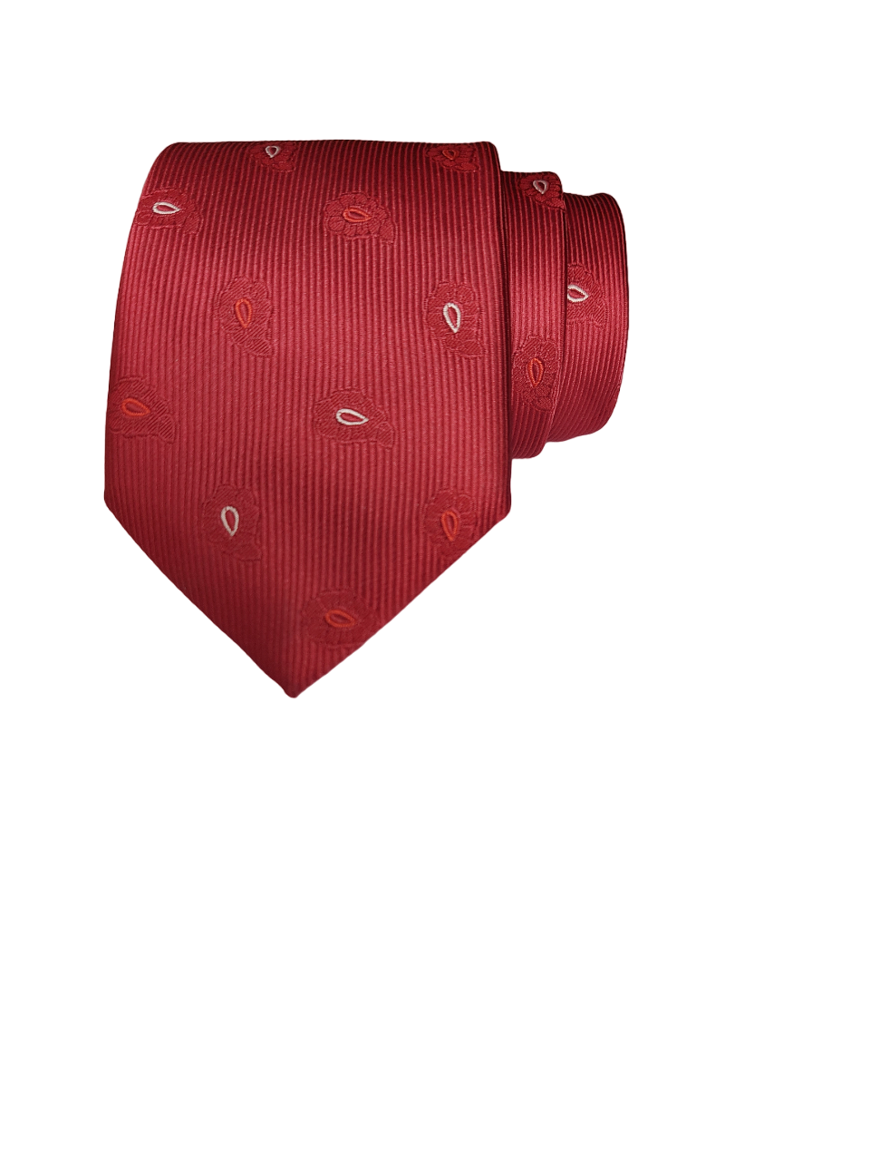 Red Paisley Necktie with Pocket Square