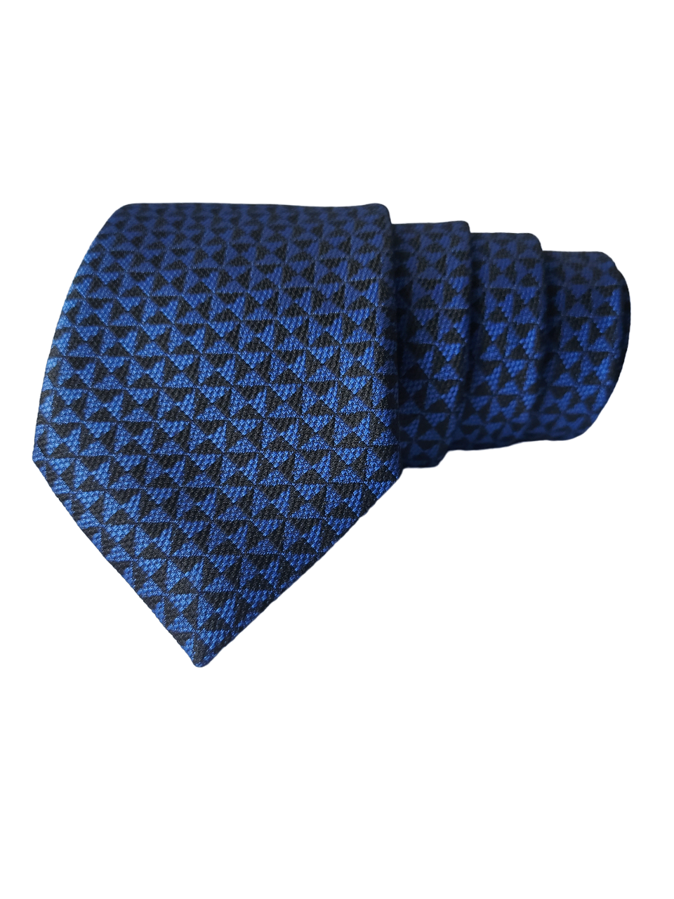 Blue & Black Floral Necktie with Pocket Square