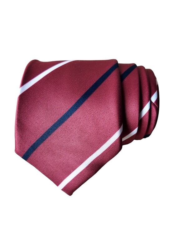 Burgundy Striped Necktie