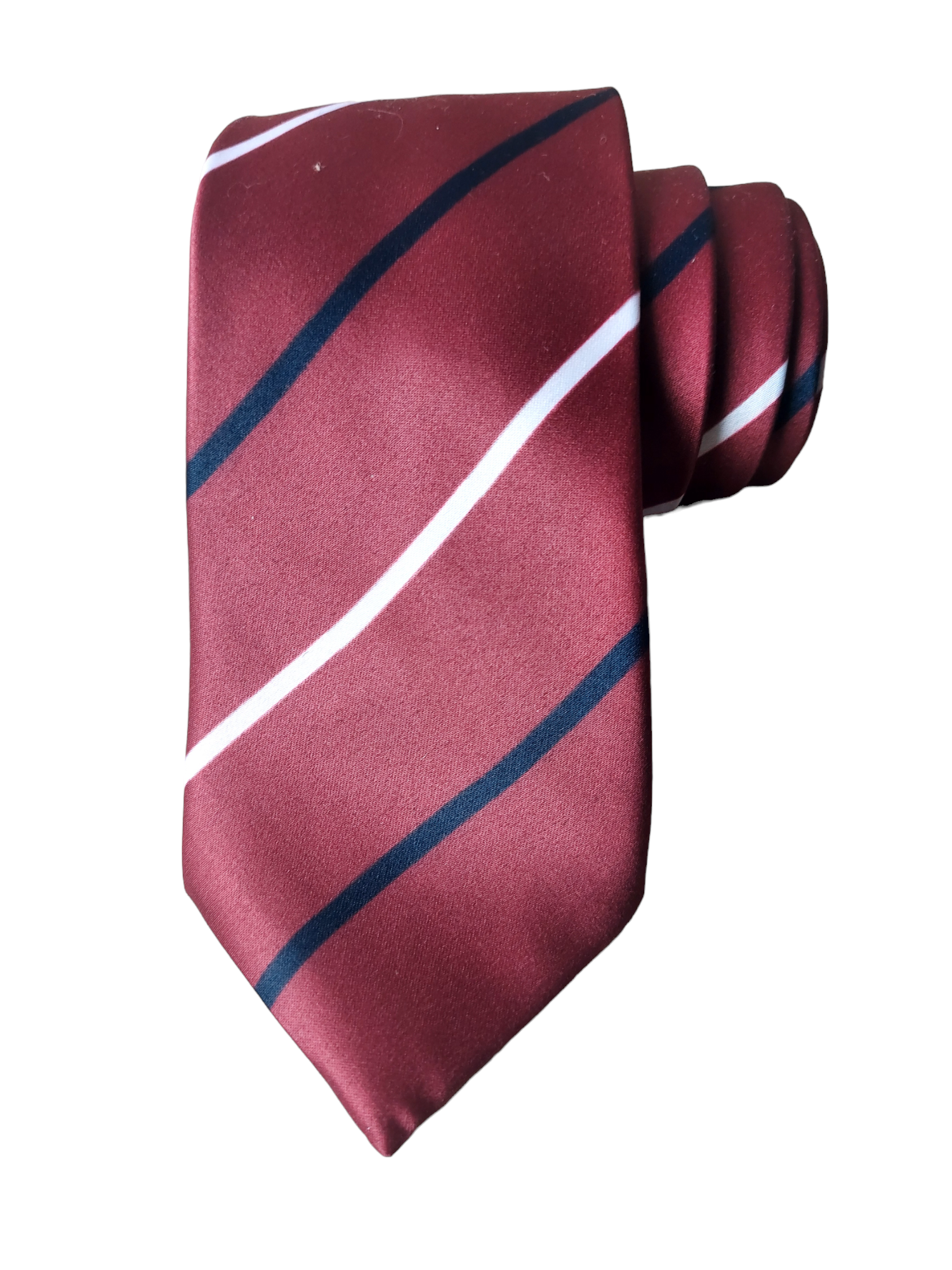 Burgundy Striped Necktie