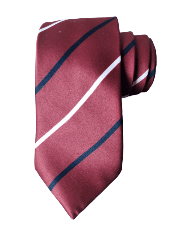 Burgundy Striped Necktie