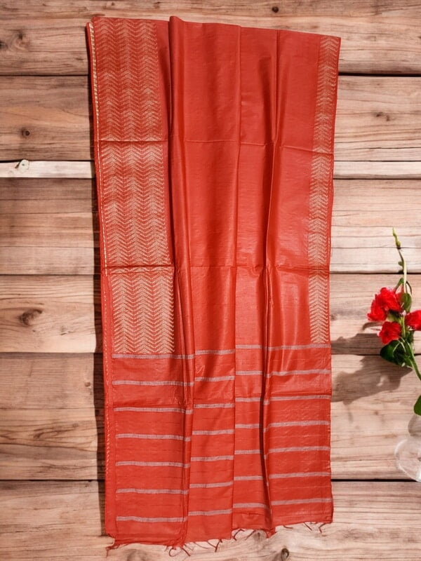 Red Woven Kota Silk Saree with Running Blouse