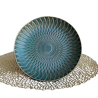 Green and Gold MDF Wall Art Plate Green and Gold MDF Wall Art Plate