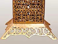Brass Tall Chowki Stool With Forty Hanging Bells - 20 Inch Height