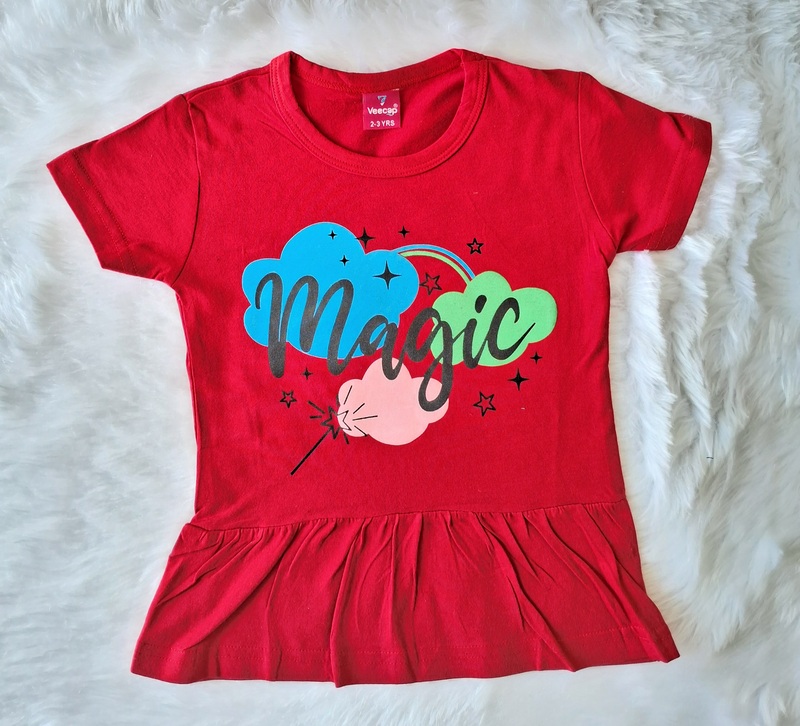 Cotton T Shirt - Red - Fancy