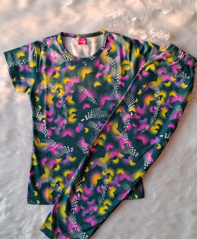 Cotton T Shirt with Pant - Black