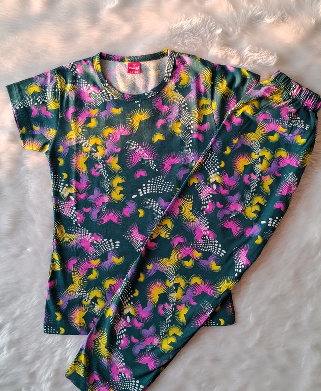 Cotton T Shirt with Pant - Black