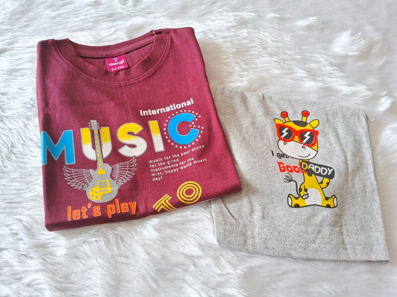 Cotton T Shirt with shorts - Brown