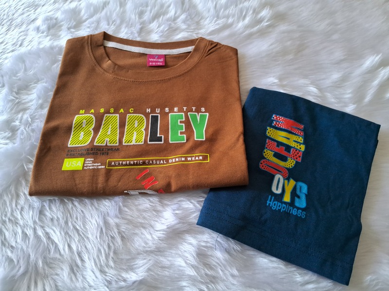 Cotton T Shirt with shorts - Brown