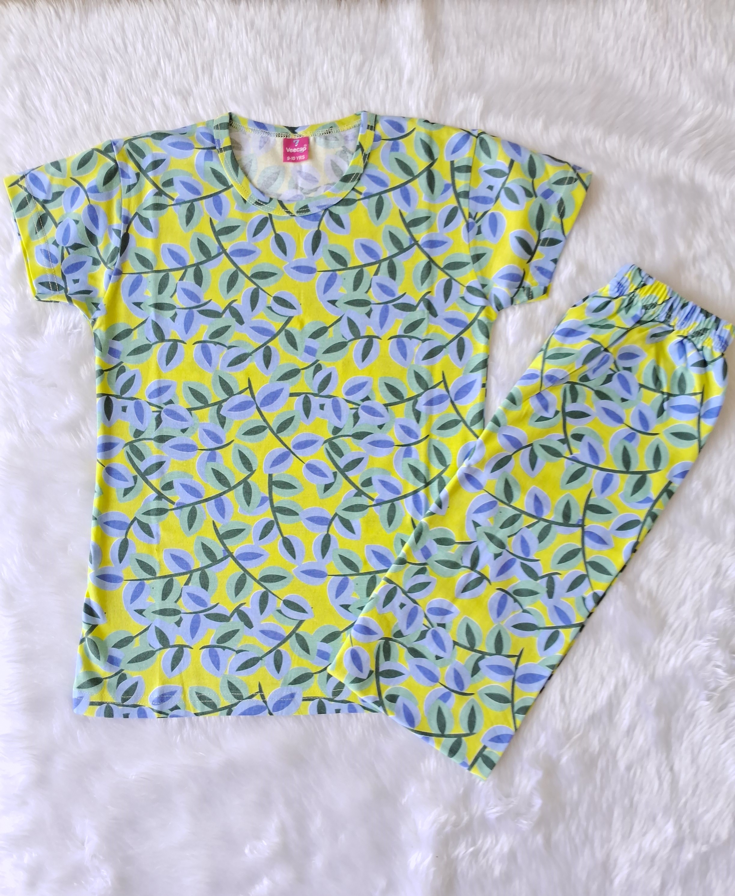 Cotton T Shirt with Pant - Yellow Branch