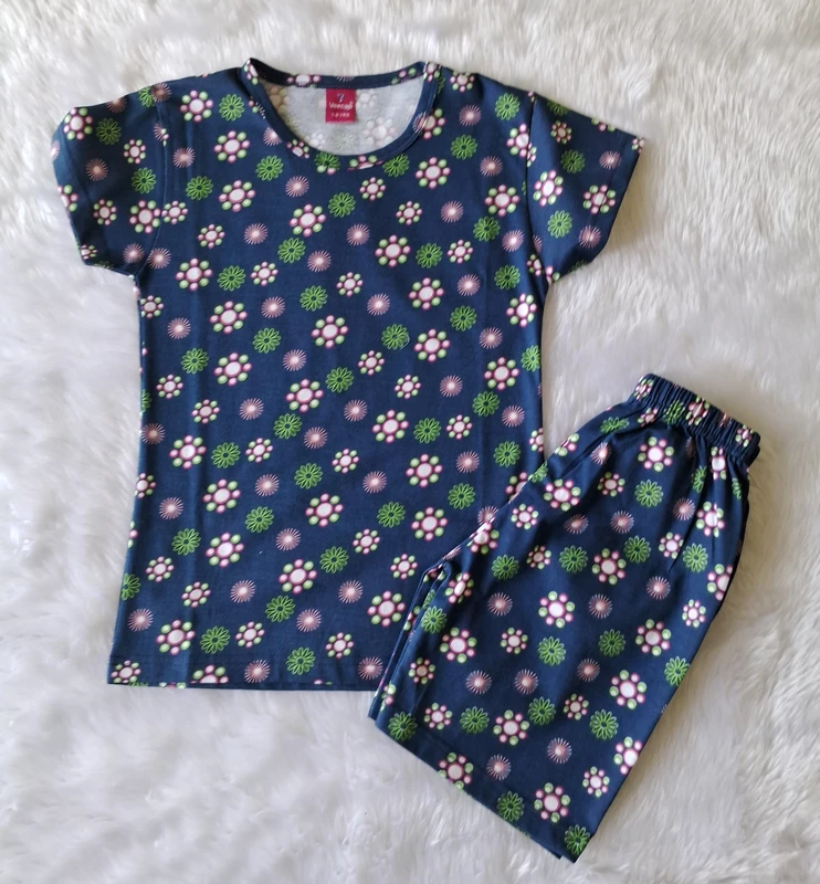 Cotton T Shirt with Pant - Dark Blue