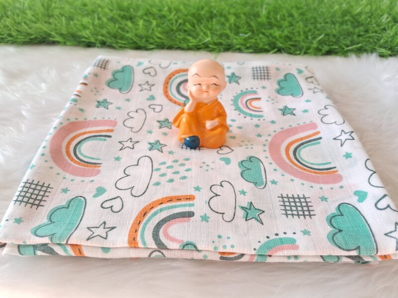 Muslin Baby bath towel - Rainbow