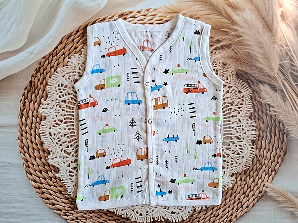 Muslin Jabla Fire Truck print