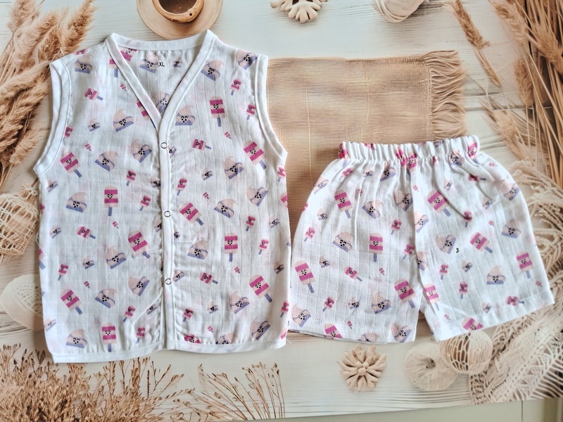Muslin Jabla Set - Ice Cream