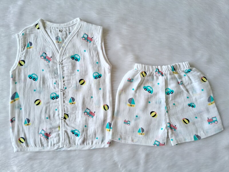 Muslin Jabla Set - Cars