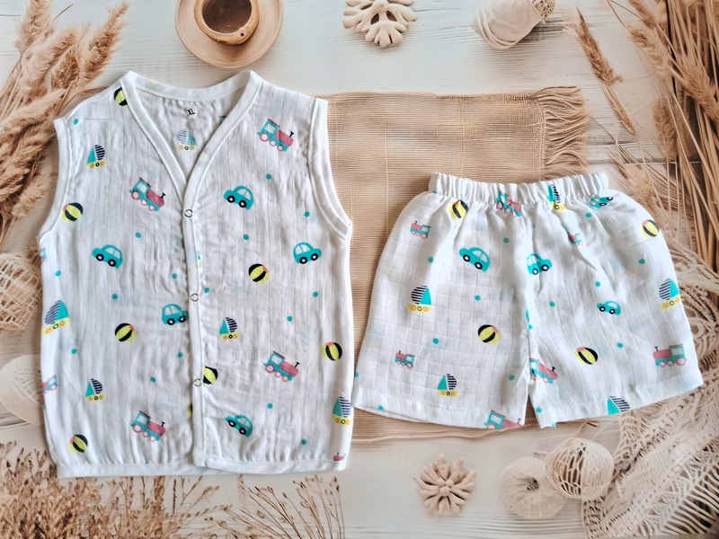 Muslin Jabla Set - Cars