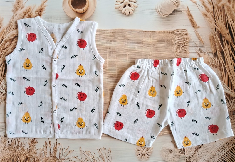Muslin Jabla Set - Tomatto