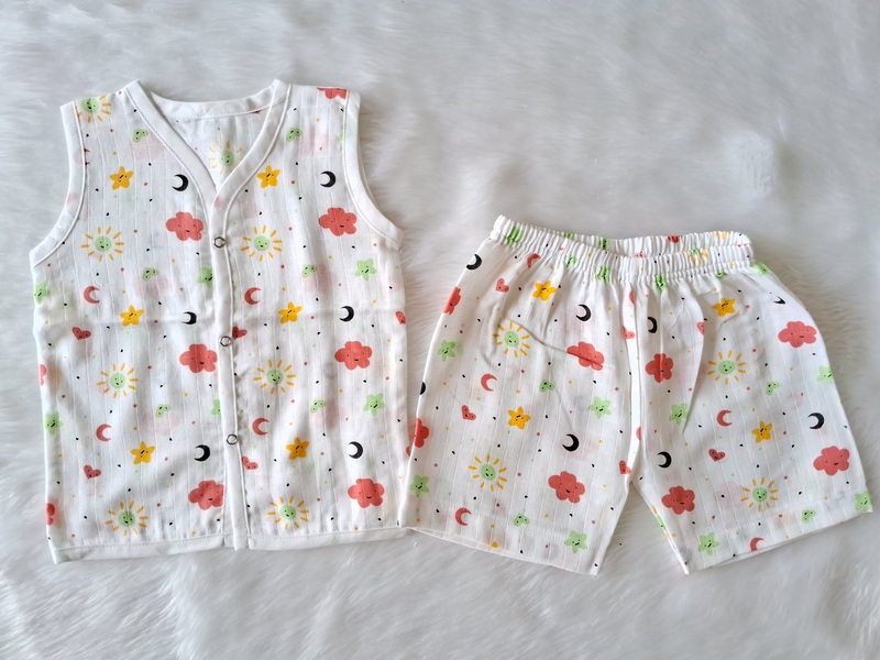 Muslin Jabla Set - Sun Moon