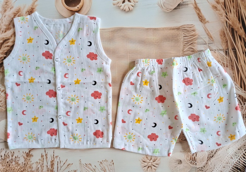 Muslin Jabla Set - Sun Moon