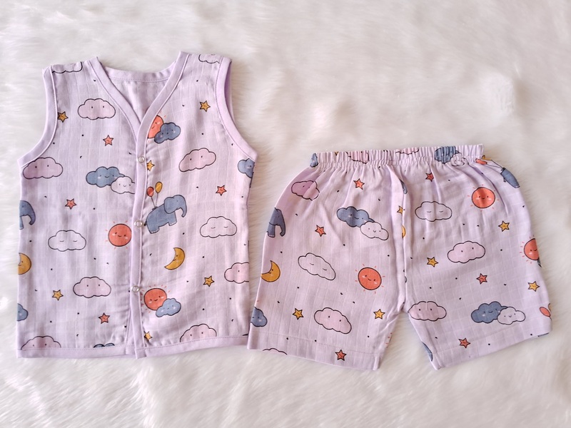 Copy of Muslin Jabla Set - Blue Elephant