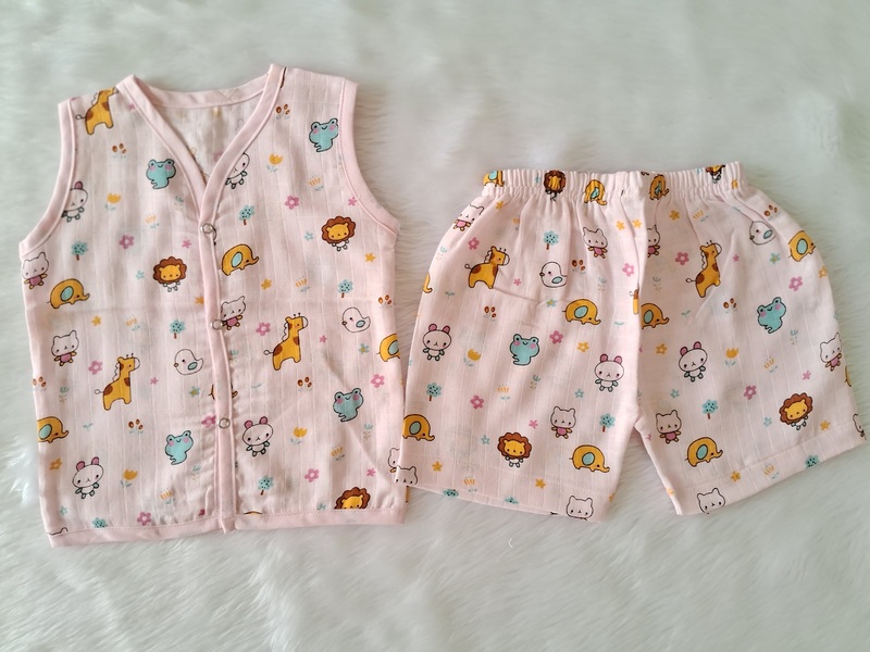 Muslin Jabla Set - Rose Animals