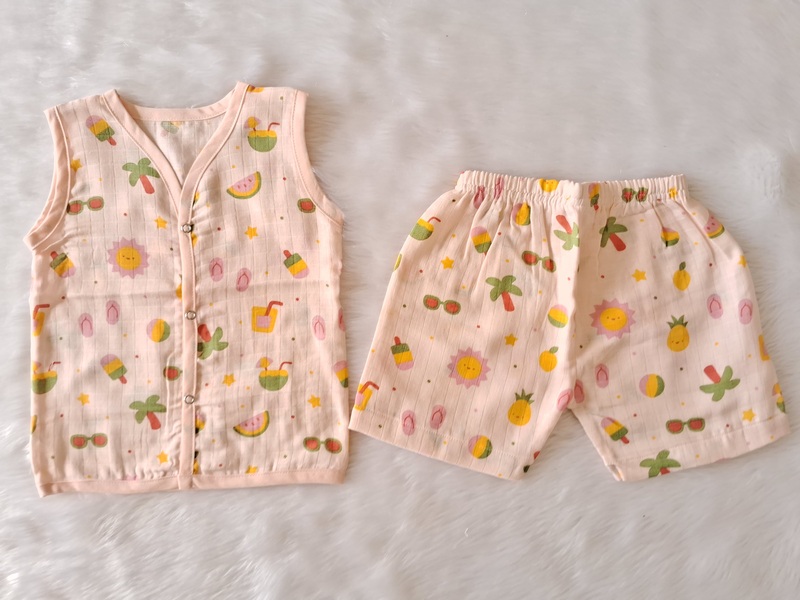 Muslin Jabla Set - Pink Beach