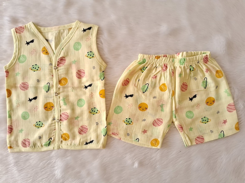 Muslin Jabla Set - Yellow Planets