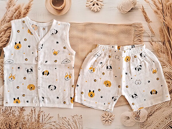 Muslin Jabla Set-Dog