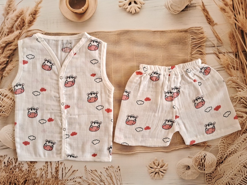 Muslin Jabla Set - Cow