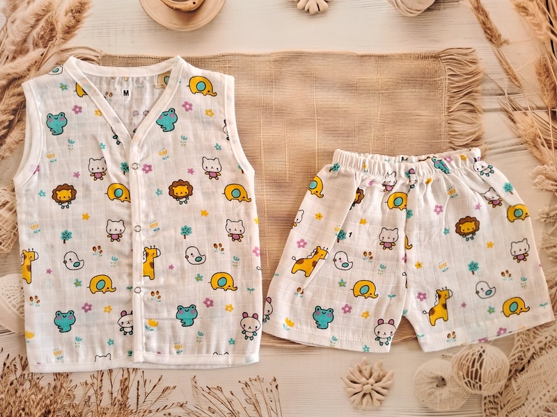 Muslin Jabla Set - Animals
