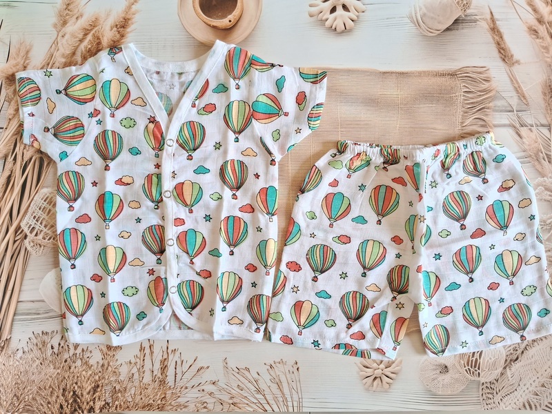 Muslin Jabla Half sleeve Set - Balloon