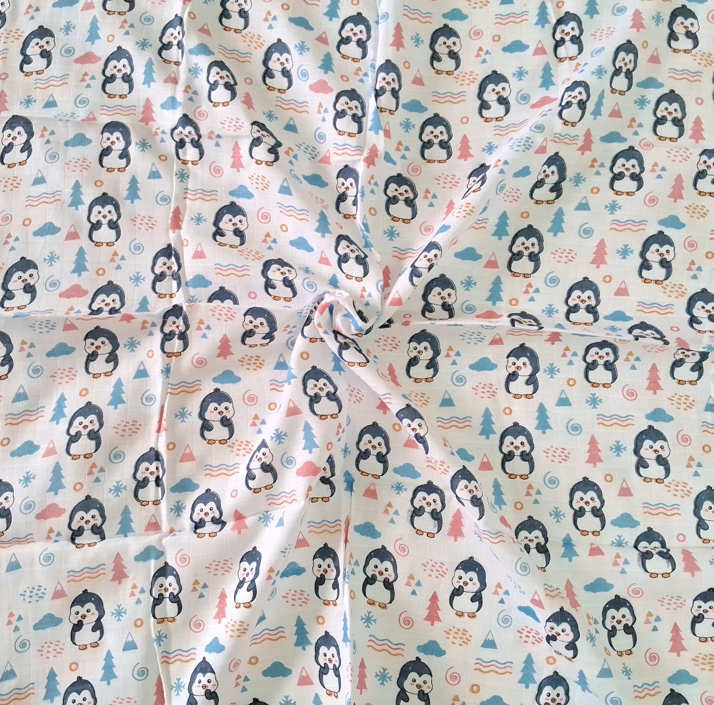 Muslin Baby bath towel - Penguin