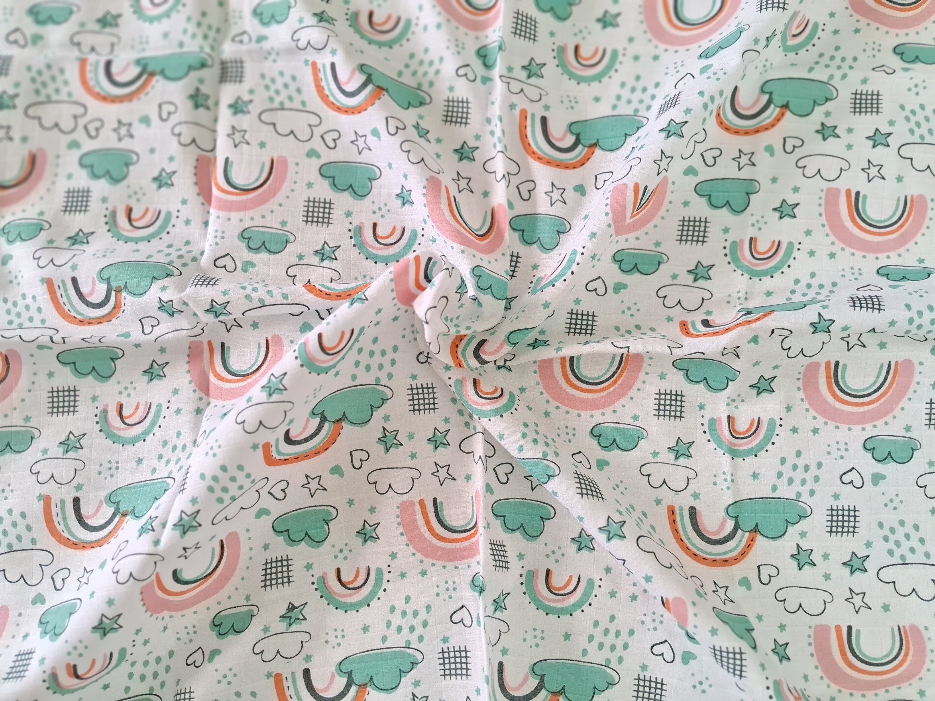 Muslin Baby bath towel - Rainbow