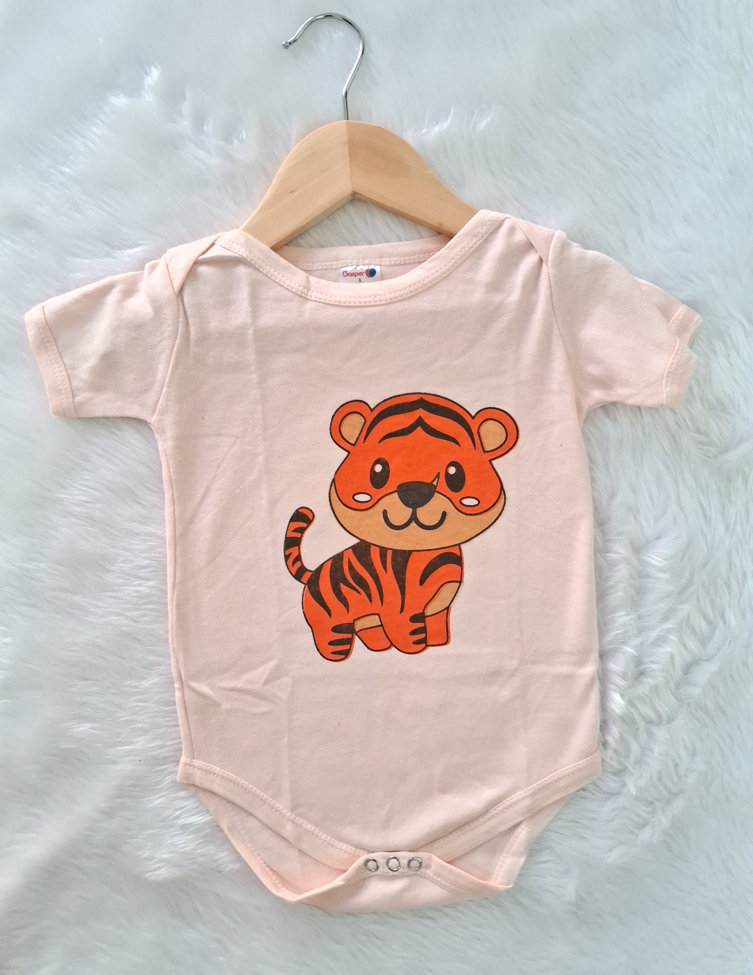 Cotton Romper - Orange Tiger