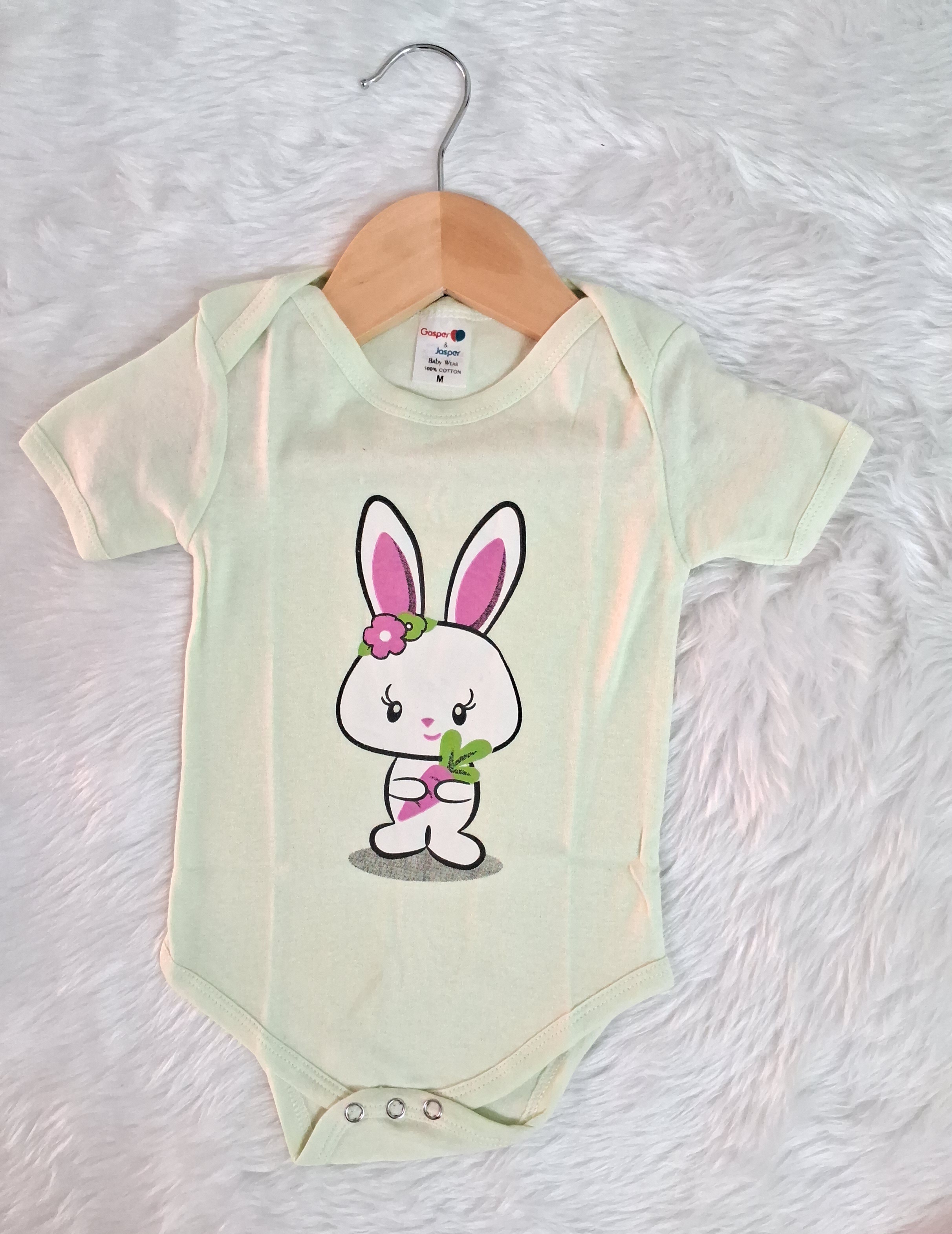 Cotton Romper - Green Rabbit