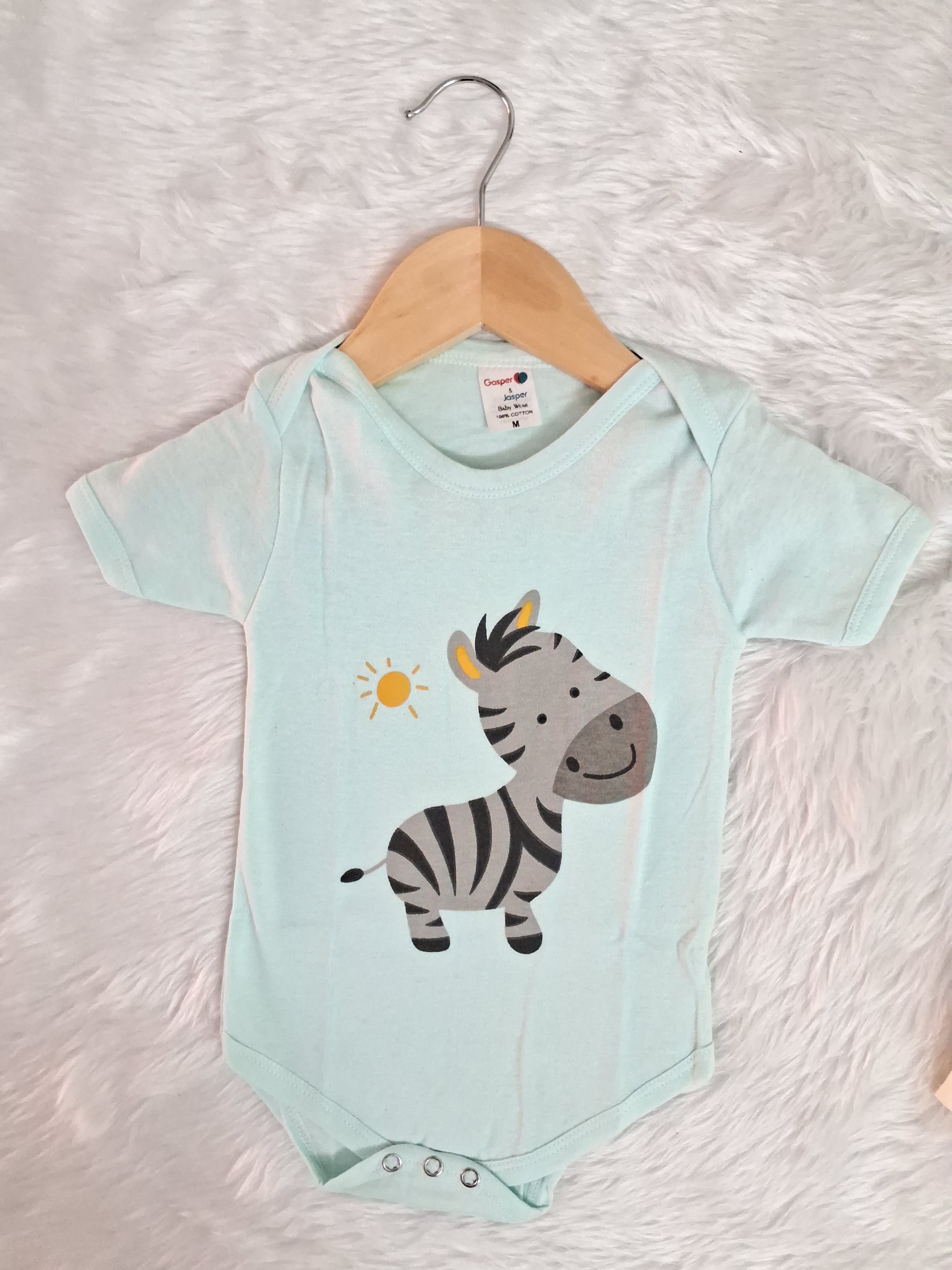 Cotton Romper - Blue Zeebra