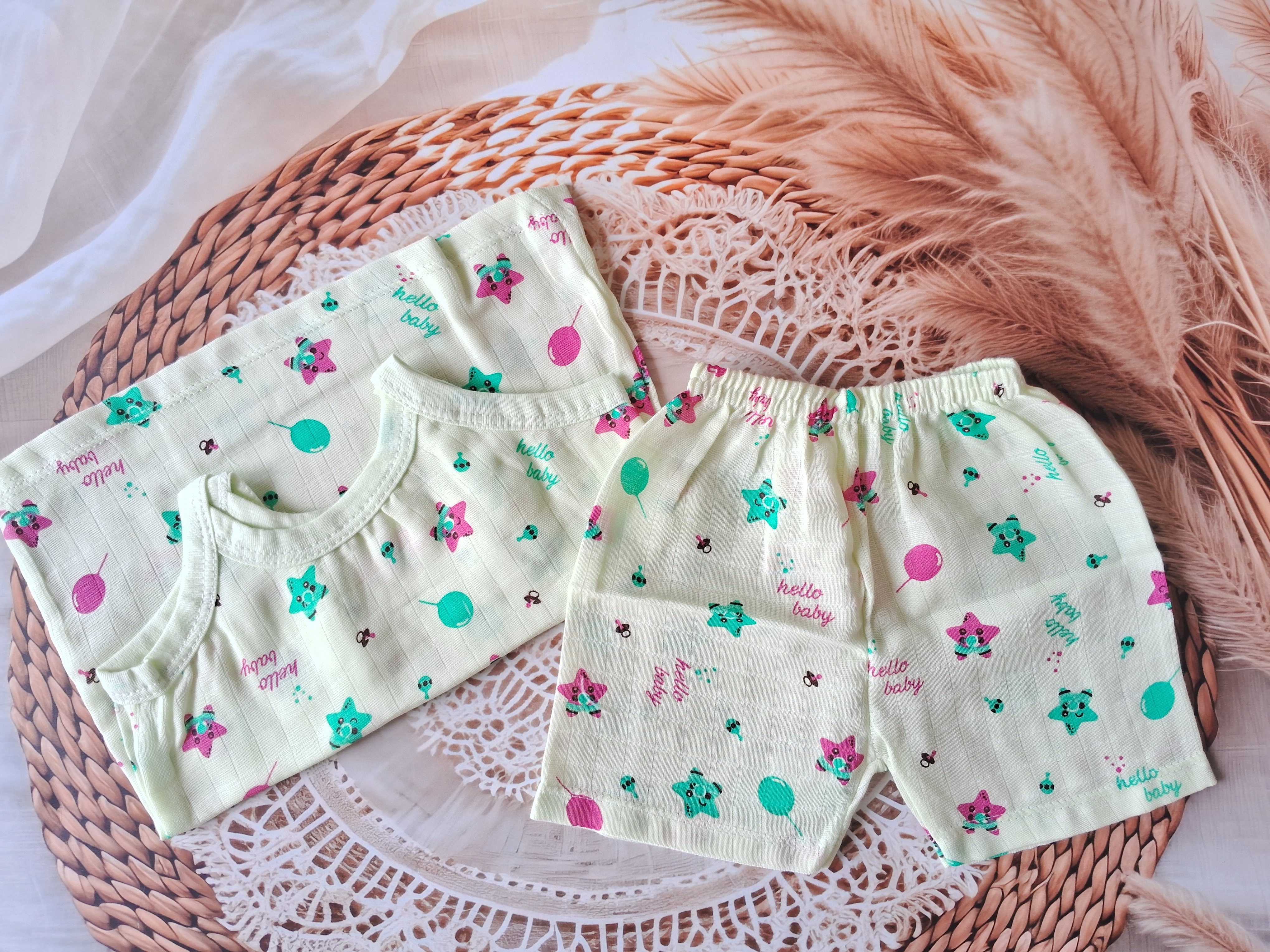 Muslin Jabla Set - Green Star