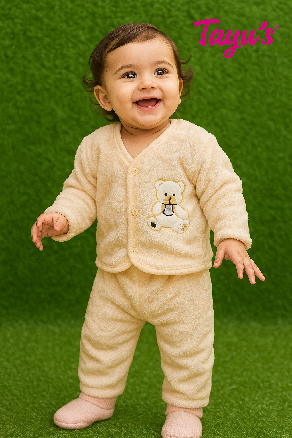 Baby Full Suit-Winter wear yellow 3 Months-15 Months