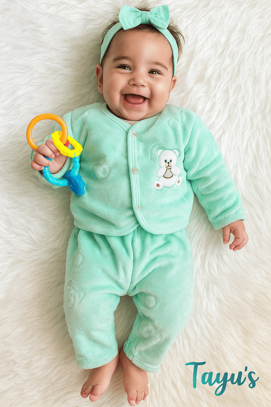 Baby Full Suit-Winter wear Green 3 Months-15 Months