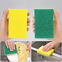 Multipurpose Scrub Pad with Sponge Multicolored Set of 10