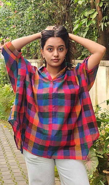 Madhavi's Anti-Fit Shirt - Madras Checks - Black Hues