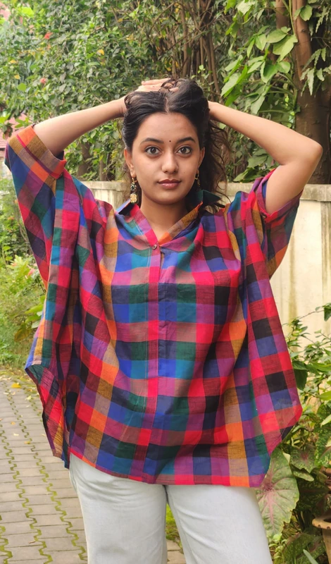 Madhavi's Anti-Fit Shirt - Madras Checks - Black Hues