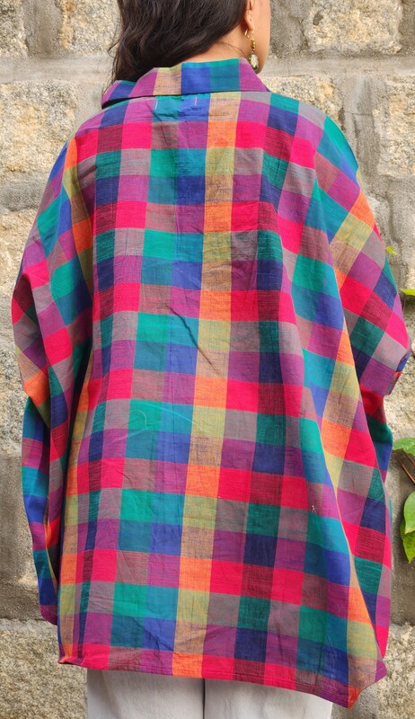 Madhavi's Anti-Fit Shirt - Madras Checks - Blue Hues