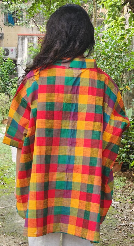 Madhavi's Anti-Fit Shirt - Madras Checks - Green Hues
