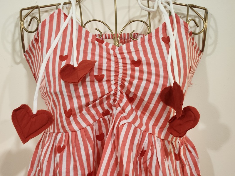 Fitoor's Gentle Scrunch Tube Top - White & Red Stripes + Hearts