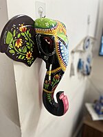 Hand Pianted Elephant Head
