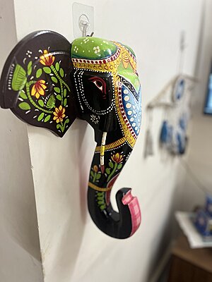 Hand Pianted Elephant Head