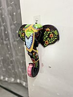 Hand Pianted Elephant Head