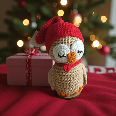 Crochet Sleeping Owl Small Figurine