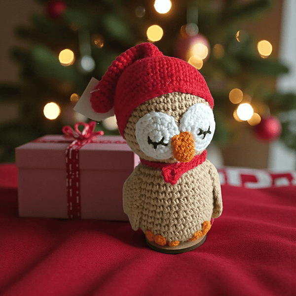 Crochet Sleeping Owl Small Figurine